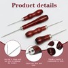 4 Pieces Wooden Handle Awl Tailors Awl Leather Sewing Tool