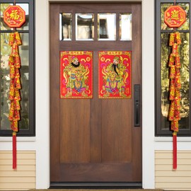 KI Store 2pcs Chinese New Year Door Gods Menshen Door Sticker Decorations for Spring Festival Lunar New Year Spring Festival