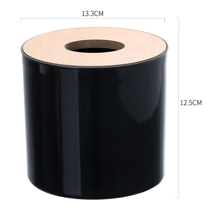 2PCS Roll Tissue Box Holder with Lid, Decorative Round Paper