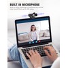 Full HD 1080P Webcam with Microphone, Wide Angle, Rotatable Tripod,