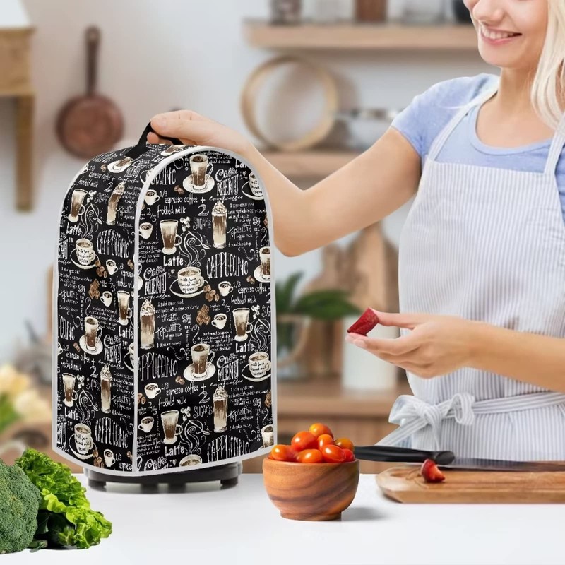 Poceacles Coffee Pattern Blender Covers for Kitchen Compatible with Food