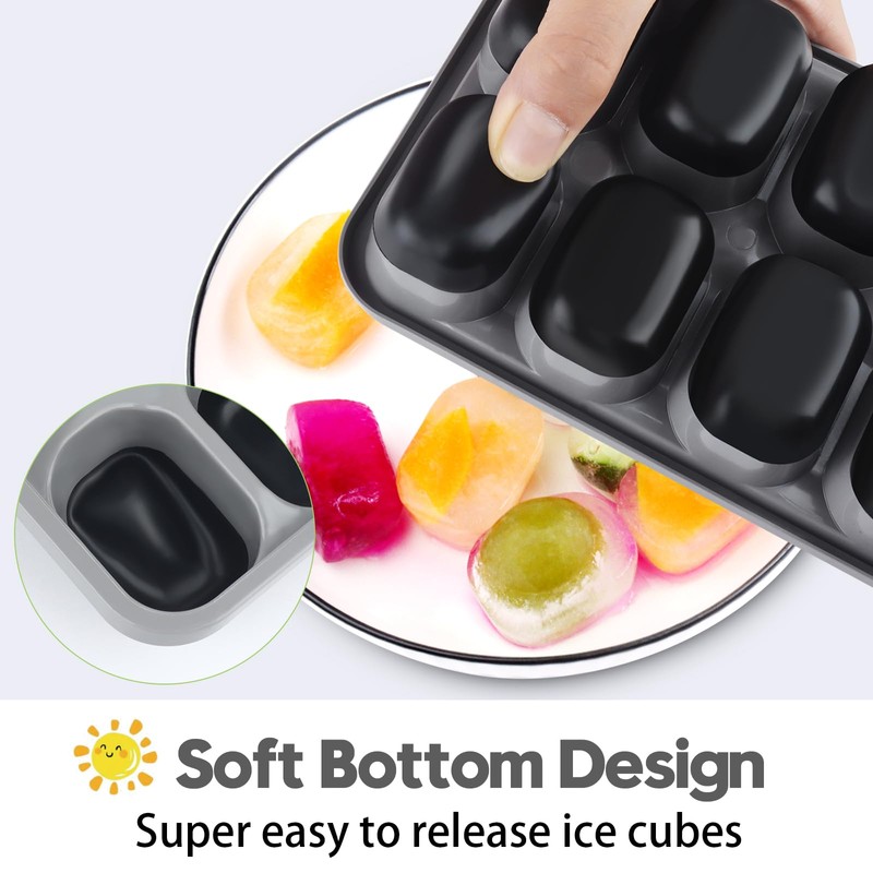 Ice Cube Tray 4 Pack, Easy-Release & Flexible 56 pcs