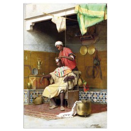 Tile Mural Barber Shop TANGIERS by Jean Discart Kitchen Bathroom Shower Wall Backsplash Splashback 2x3 6" Ceramic, Glossy