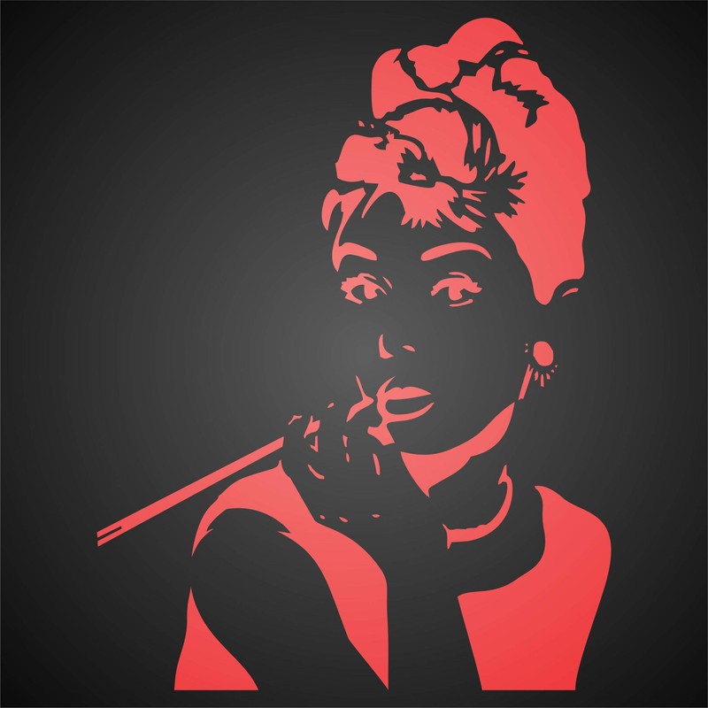 Audrey Hepburn Stencil, 16.5 x 21.5 cm, S
