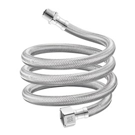 Qrity 1 x Flexible Tap Connectors, G1/2 Inch Female Thread x G1/2 Inch Male Thread, Stainless Steel Braided Hose, 50 cm