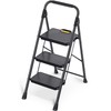 TOOLF 3 Step Ladder, Sturdy Steel Step Stool with Anti-Slip