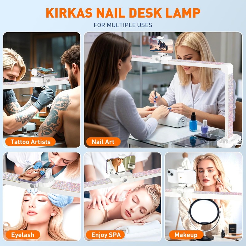 KIRKAS 34inch Large Half Moon Light for Nail Tech, 456