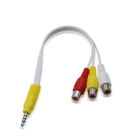 The AV adapter is a replacement cable designed for connecting video AV components on a TCL TV. 3 RCA interfaces to AV input adapter, length is 23cm (9") White