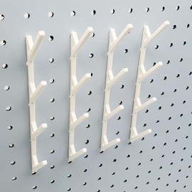 Pegboard Thread Storage, Compatible with 1/4" Pegboards, Sewing Organization for Spools up to 35mm Diameter (4, Matte White)