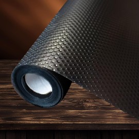 Schubladenmatte 45cmx5m, Antirutschmatte Schubladen, Schubladen Schrankfolie Schrankpapier Abwaschbar, Antirutschmatte Küche für Küchenschränke, Kühlschrank und Regale, Schwarz