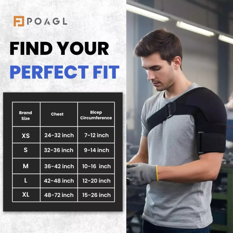 POAGL 남성용 POAGL 조절식 어깨 보조기 - 왼쪽 팔과 오른쪽
