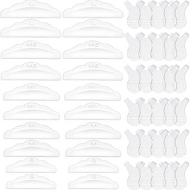 20 almohadillas de silicona para levantamiento de pestañas, rizador permanente de pestañas y 30 brochas de pestañas en forma de Y, rizador permanente de pestañas de silicona, herramientas de maquillaje, almohadillas reutilizables para levantamiento de pes