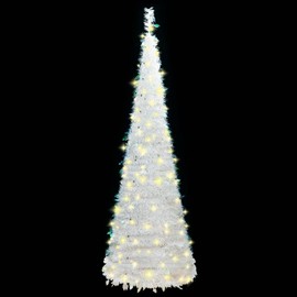 YLIEHS Versatile 59.1" Pop-Up Artificial Christmas Tree with 100 Warm LEDs for Festive Decor