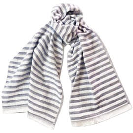 Seikan ECO de CMBD-400 NB Cool Stole Made in Japan Summer Cool 13.4 x 65.0 inches (34 x 165 cm), Navy Border Pattern