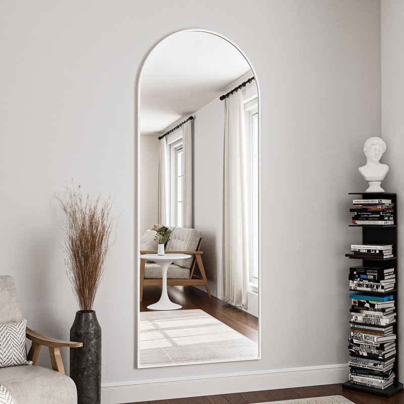 OGCAU Floor Full Length Mirror, 56"x20" Arched Full Body Mirror,
