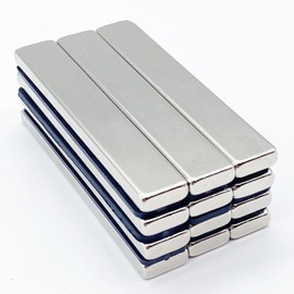 Refrigerator Magnets, Strong Magnets, Set of 12, 60x10x4mm, Rectangular, Thin, Stick Magnets, Small, Strong Magnets, Super Strong Magnets, DIY Crafts, Science, Laboratory Education, Industrial
