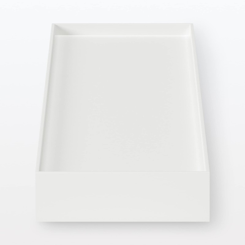 MUJI 02553098 Polypropylene File Box Lid with Casters, White Gray,
