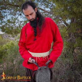 Lord of Battles Medieval Padded Arming Belt Sturdy Canvas Cotton Medieval Clothing Accessory Historical Reenactments (S, Padded Belt with String)