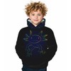 QIWCANM Stylized Rainbow Axolotl Print Kids Sweatshirt Boys Warm Pullover