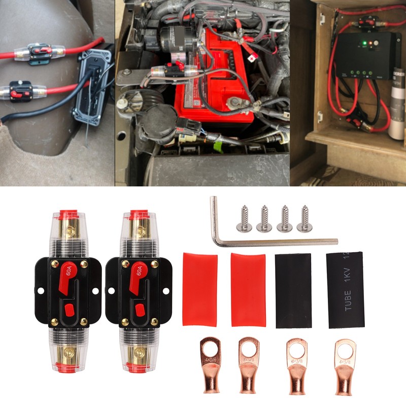 12‑24V Inline Circuit Breaker with Manual Reset Fuse Holder Battery