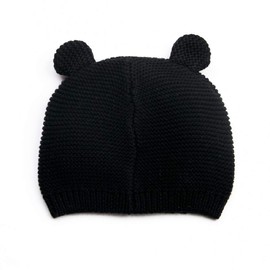 LLmoway Kids Boys Girls Knit Cute Hat Baby Infant Beanie Cotton Crochet Skull Cap, Black, 0-12M