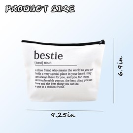 Sisadodo BFF Friendship Birthday Gifts for Friends Best Friends Graduation Gifts for Soul Sister Travel Cosmetic Storage Pouch Gift Makeup Bag for Bestie Friend BFF Zipper Travel Toiletry Pouch