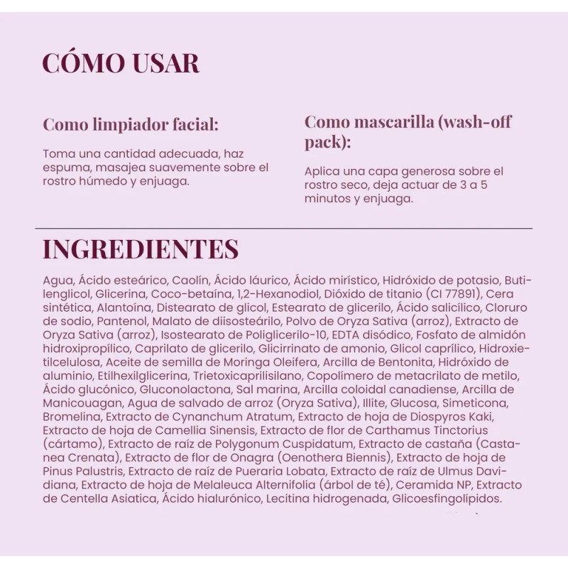 Eqqualberry Purple Rice Pore Purifying Limpiador Facial
