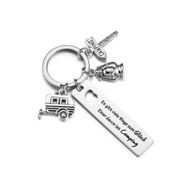 Zysta Camper Keyring with Engraving "Zuhause ist da, wo wir parken" Caravan Decoration Lucky Charm Camping Gifts for Motorhome Drivers, There are many ways to happiness, one of which is camping, Unit