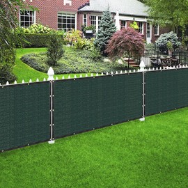 Houssity Green 6' x 12' Fence Privacy Screen Cover Panel Shade Cloth Fabric for Chain Link Fence Patio Pool Driveway Walkway Construction Project Playground Outdoor Events