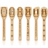 GLOBLELAND Set of 6 Bamboo Cooking Utensils with Flower Letters