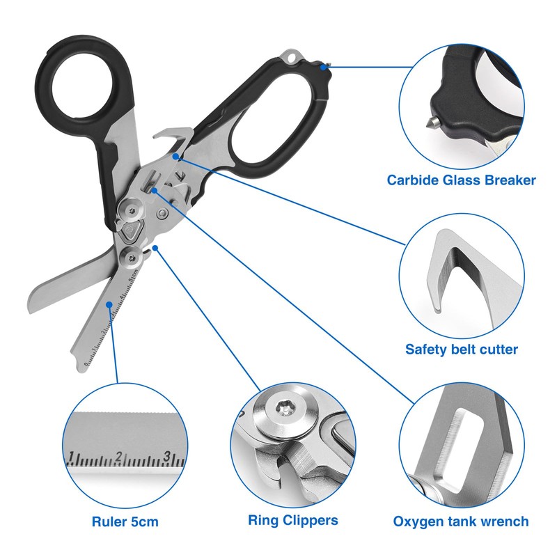 Heavy Duty 6 in 1 Multifunctional Trauma Shears Foldable |
