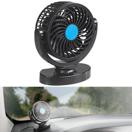 Lescars 12 V Fan: Car Fan for 12 V Connection, 2 Speed Levels, 3 Watt (12 Volt Fan, Car Fan 12 Volt, Interior)