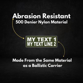 Custom Tactical ID Patch - 8.5x3, on 500 Denier Nylon Fabric with Hook Backing - OD Green