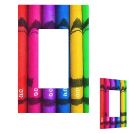 Wall Plate Covers Unbreakable Light Switch Cover Outlet Plate Cover Colored Crayons Decorative Wall Plate For Kitchen Bedroom Bathroom Decor 3" X 5",Style U