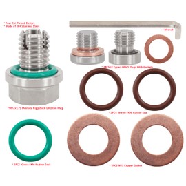 Dsnaduo M12.1-1.75 x 15mm Oversize Piggyback Oil Drain Plug, Stainless Steel Self Tapping Oil Pan Thread Repair Kit