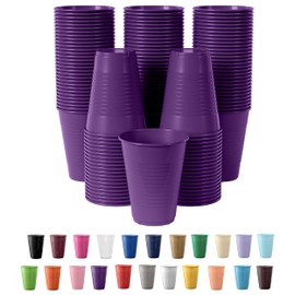 Exquisite Party Solids 12 Oz Purple Plastic Cups For Party Supplies 50 Pack | Purple Disposable Cups Plastic | Disposable Drinkware For Parties, Events & Everyday