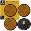 4 Pack Orange Round Reflectors with Black Trim Diameter 59mm