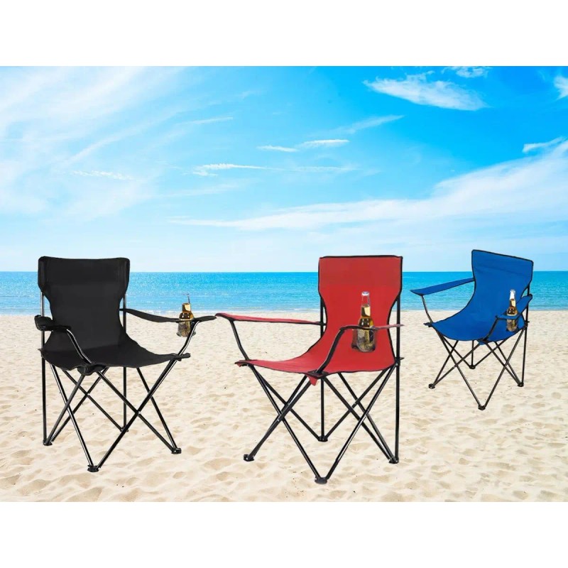 Silla Para Acampar Playa Y Pesca Plegable Portatil Con Funda