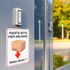 Sign "PAKETE BITTE HERE ABGEN. VIELEN DANK!", 1 piece, 30