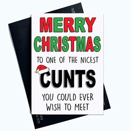 Funny Rude Christmas Cards Merry Christmas C*nt Card for Friend Christmas Colleague Card Boyfriend Xmas Card Merry Xmas Banter Jokes PC651