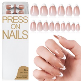 Lifextol Short French Tip Press on Nails Women Acrylic Nails Press on Nails Short Stick on Fake Nails Press ons, 150PC French Gel Nail Tips Almond Press Nails French Tip False Artificial Fingernail
