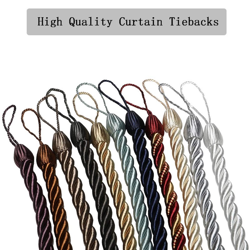 BEL AVENIR Curtain Rope Tiebacks, Drapery Rope Holdbacks with 4