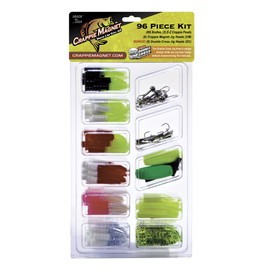 Crappie Magnet 96-Piece Kit - 80 Bodies, 2 E-Z Floats, 6 Crappie Magnet Jig Heads, 8 Double Cross Jig Heads, Freshwater Fishing Gear and Accessories