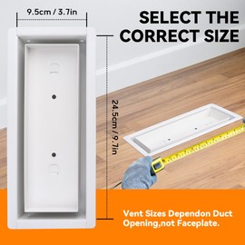 Floor Register 4x10, Floor Vent Covers White, Heavy Duty Steel Walkable Floor Vent, for Sidewall and Floor Air Vent Covers Durable Stainless Steel Mesh, Insect & Dust Proof Vent Guards for Home