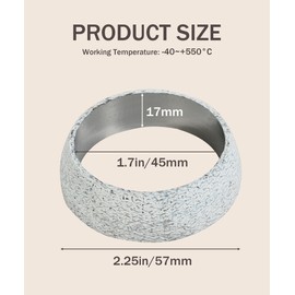 bylikeho Car Exhaust Manifold Gasket,Car Accessories 2.25inch Donut Gasket,Automotive Exhaust Flange Gasket Seal Ring to Prevent Leaking Between Exhaust Manifold and Exhaust Pipe(2.25")