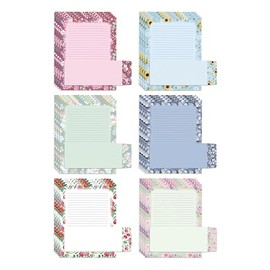 Better Office Products Juego de papelería de papel floral, juego de 100 piezas (50 hojas forradas + 50 sobres a juego), tamaño carta de 8.5 x 11 pulga
