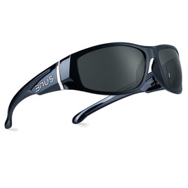 BNUS Polarized Sunglasses with Corning Glass Lens - High Definition, Fashionable, and Scratch-Resistant, B7036 Shiny Black/Grey Polarized, 62mm