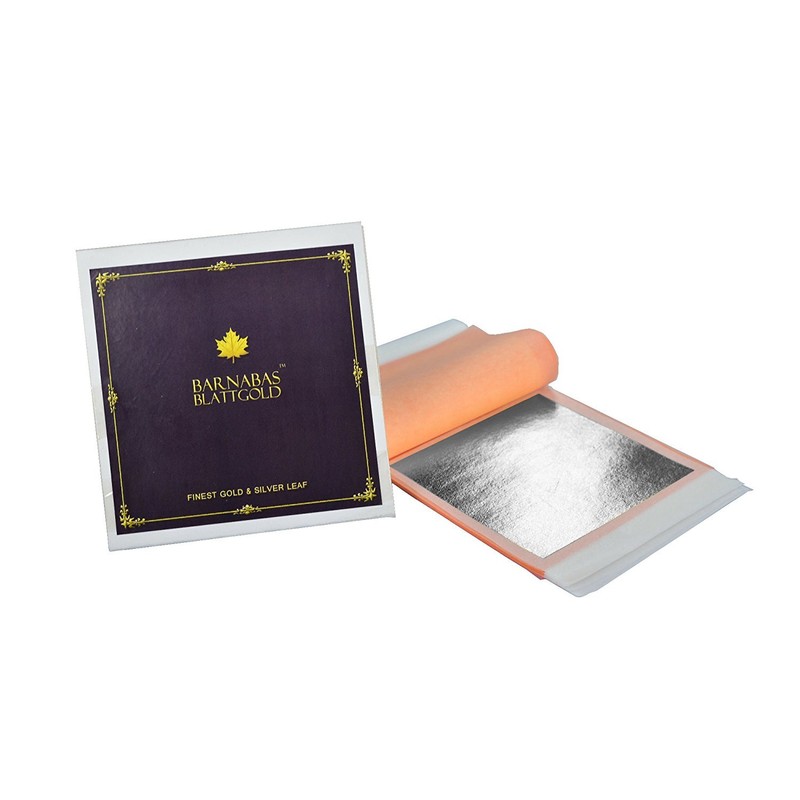 Barnabas Blattgold Silver Leaf - Real Silver [25 Sheets, 3.75