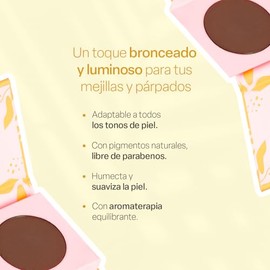 TEIA COSMETICOS Bronzer de Cacao - Acabado Cream to Powder - 96.50% Ingredientes Naturales - Libre de talco - 5gr