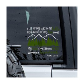 MYMKO My Help Comes from The Lord Psalms 121 Decal, Bible Car Window Decals, 6 Inches UV DTF Tranfer Car Stickers, Worship Weatherproof Car Truck Window Bumper Sticker, Faith Car Decals for Christian